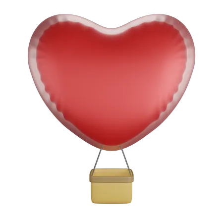 Love Hot Air Balloon  3D Icon