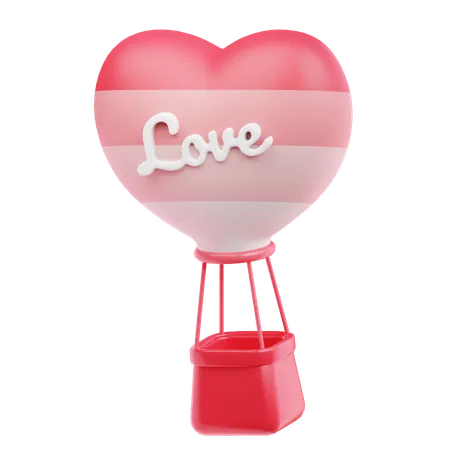 Love Hot Air Balloon  3D Icon