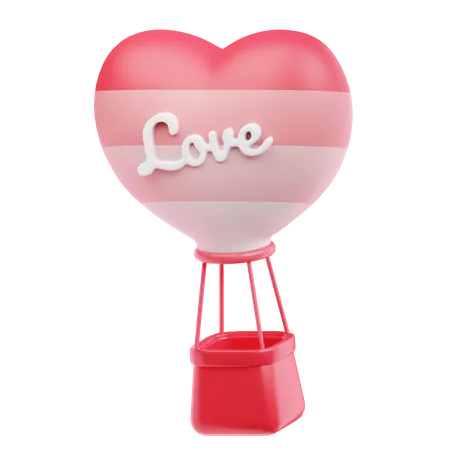 Love Hot Air Balloon 3D Icon