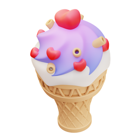 Love Ice Cream  3D Icon