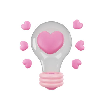3 D Pink Lamp With Love Illustration Icon Object 3D Icon