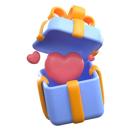 LOVE IN OPENED GIFT  3D Icon