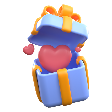 LOVE IN OPENED GIFT 3D Icon