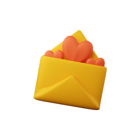 Love in the envelope  3D Icon