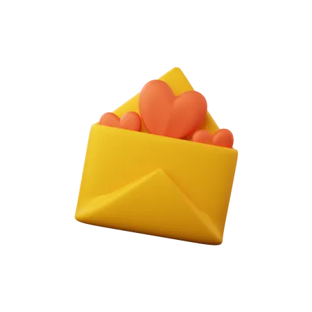 Love in the envelope  3D Icon