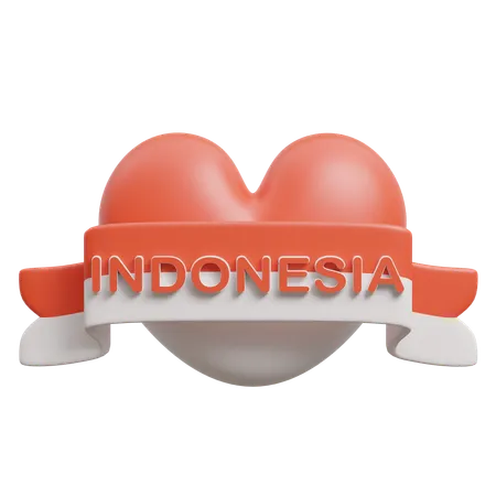Love Indonesia  3D Icon