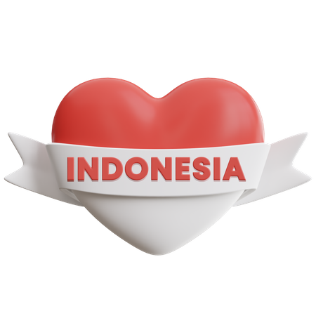 Love indonesia  3D Icon