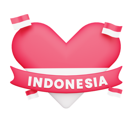 Love Indonesia  3D Icon