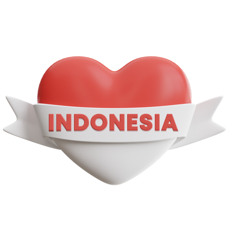 Love indonesia  3D Icon