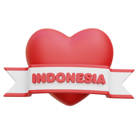 Love Indonesia  3D Icon