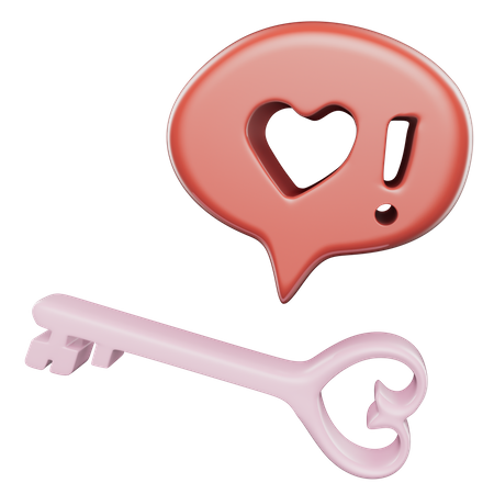 Love Key  3D Icon