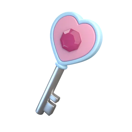 Love Key  3D Illustration