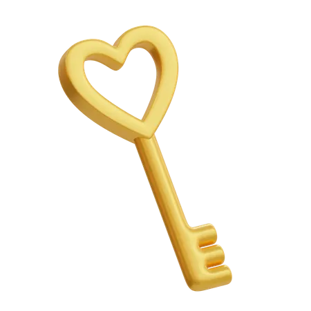 Love Key  3D Illustration