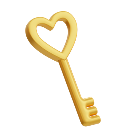 Love Key 3D Illustration