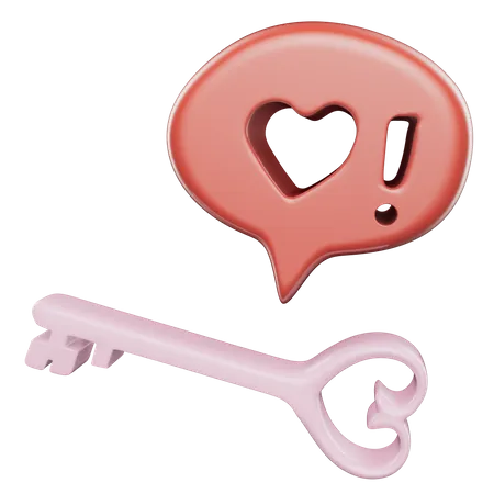 Love Key  3D Icon