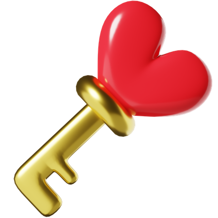 Love Key 3D Icon