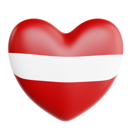 Love Latvia  3D Icon