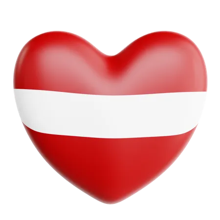 Love Latvia  3D Icon