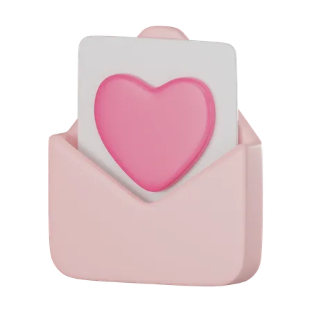 Mail Envelope And Pop Up Heart Icon Perfect For Expressing Emotions Digitally On Valentines Day 3 D Render Illustration 3D Icon