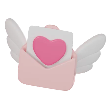 Mail Envelope And Pop Up Heart Icon Perfect For Expressing Emotions Digitally On Valentines Day 3 D Render Illustration 3D Icon