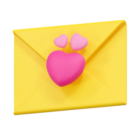 Love Letter Illustration 3D Icon