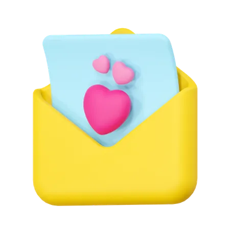 Love Letter Illustration 3D Icon