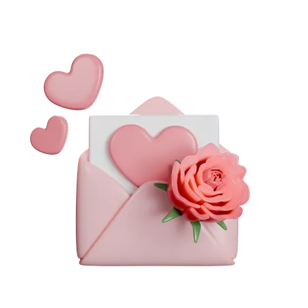 A Cute Love Letter High Resolution 3000 X 3000 Blend File PNG Transparent 3D Icon