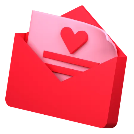 Love Letter 3 D Icon Illustration 3D Icon