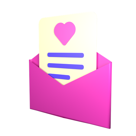 Love Letter  3D Illustration