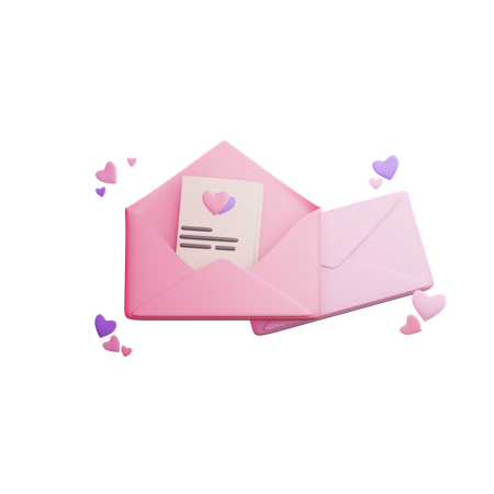 Love Letter  3D Illustration