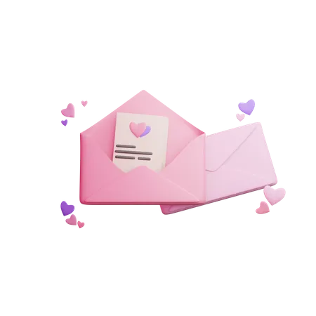 Love Letter  3D Illustration