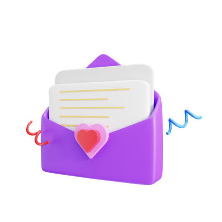 Love Letter  3D Illustration