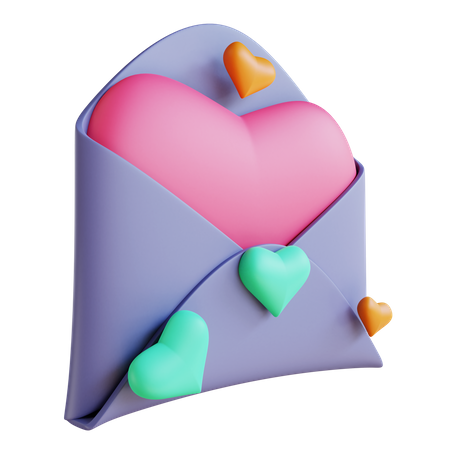 Love letter  3D Illustration