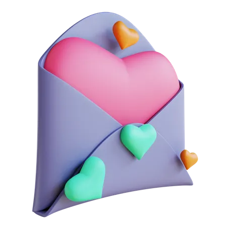 Love letter  3D Illustration