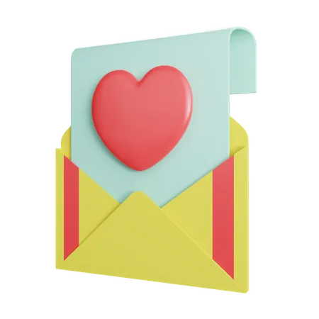 Love Letter 3D Illustration