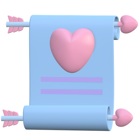 Love letter 3D Illustration