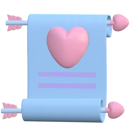 Love letter  3D Illustration