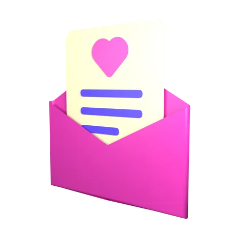 Love Letter  3D Illustration