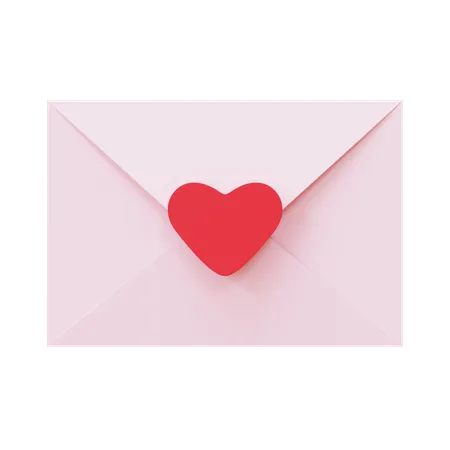 Valentine Love Letter 3 D Render Element 3D Icon
