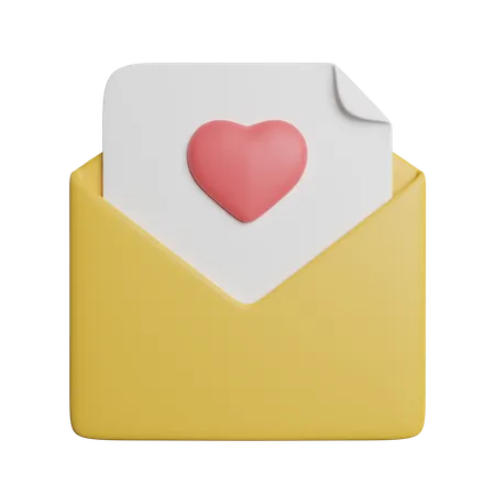 Letter Love Message 3D Icon