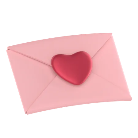 Love Letter Sealed With Pink Envelope 3D Icon