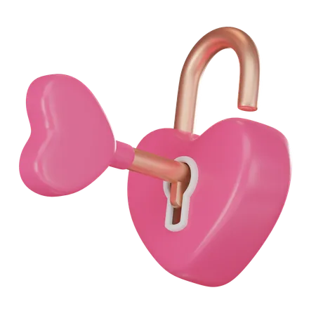 Locked Hearts And Symbolic Key Perfect Representation Of Romance And Emotional Connection Ideal For Valentines Day Projects 3 D Render Illustration 3D Icon