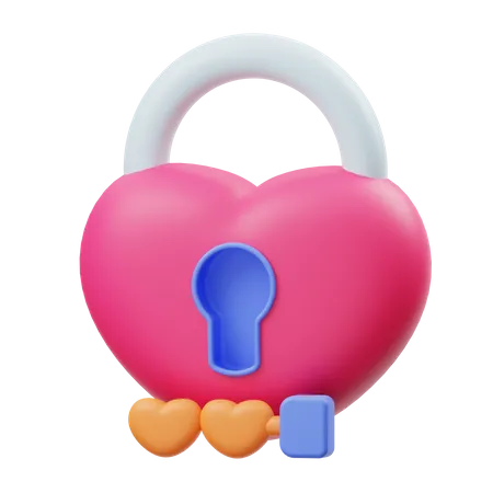 Love Lock  3D Illustration