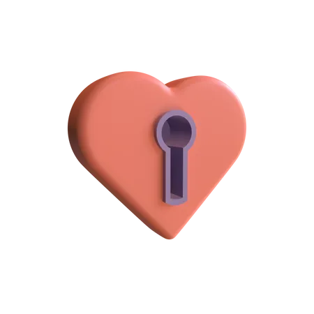 3 D Render Love Lock Heart Shape 3 D With Lock Hole 3D Illustration