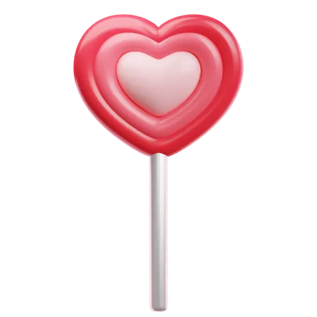 The Lollipop With The Shape Of Love 3D Icon