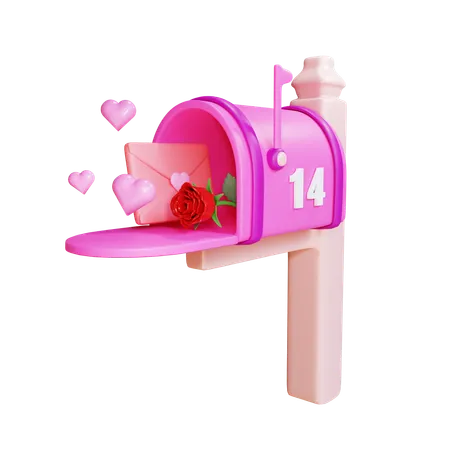 3 D Render Valentine Love Mail Box 3D Icon