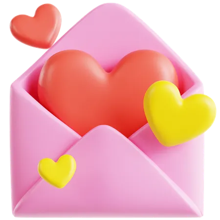 Love Mail 3 D Icon 3D Icon