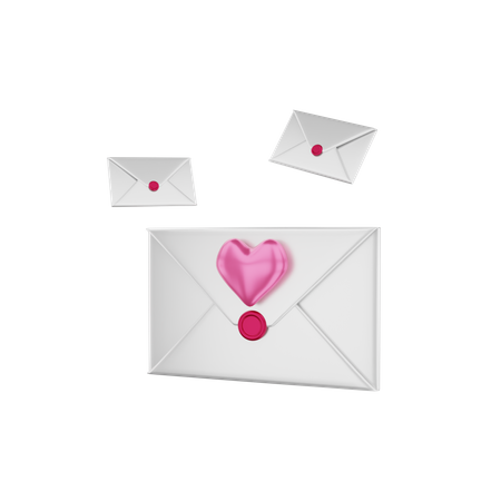 Love mail  3D Illustration