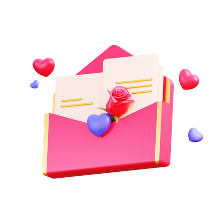 Love mail  3D Illustration