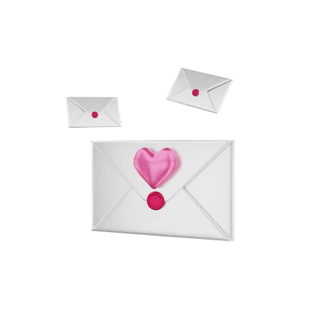 Love mail  3D Illustration